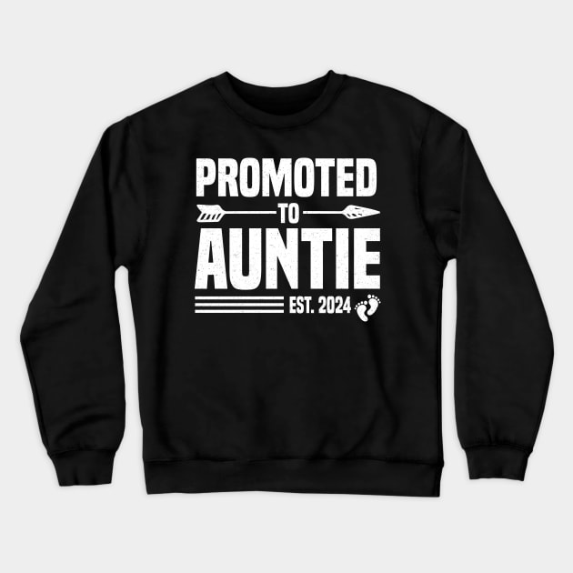 Promoted to Auntie 2024, Soon to Be Auntie Baby Reveal Aunt Crewneck Sweatshirt by KB Badrawino